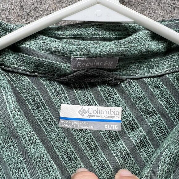 Columbia Shirt Mens XL Green Regular Fit Short Sleeve Button Front Casual Top - Picture 4 of 10